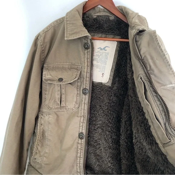 Hollister Heavy Rugged Jacket Trucker Utility Military Iconic Field Men's S - Picture 4 of 10